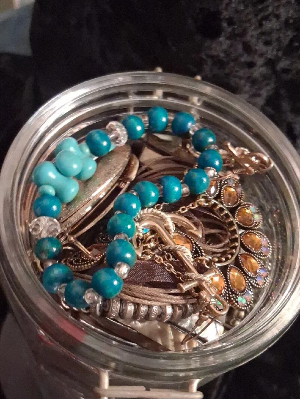 Jewelry Jar 2qt. Loaded Gold & Silver Necklaces, Earrings, Bracelets All Jewelry